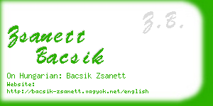 zsanett bacsik business card